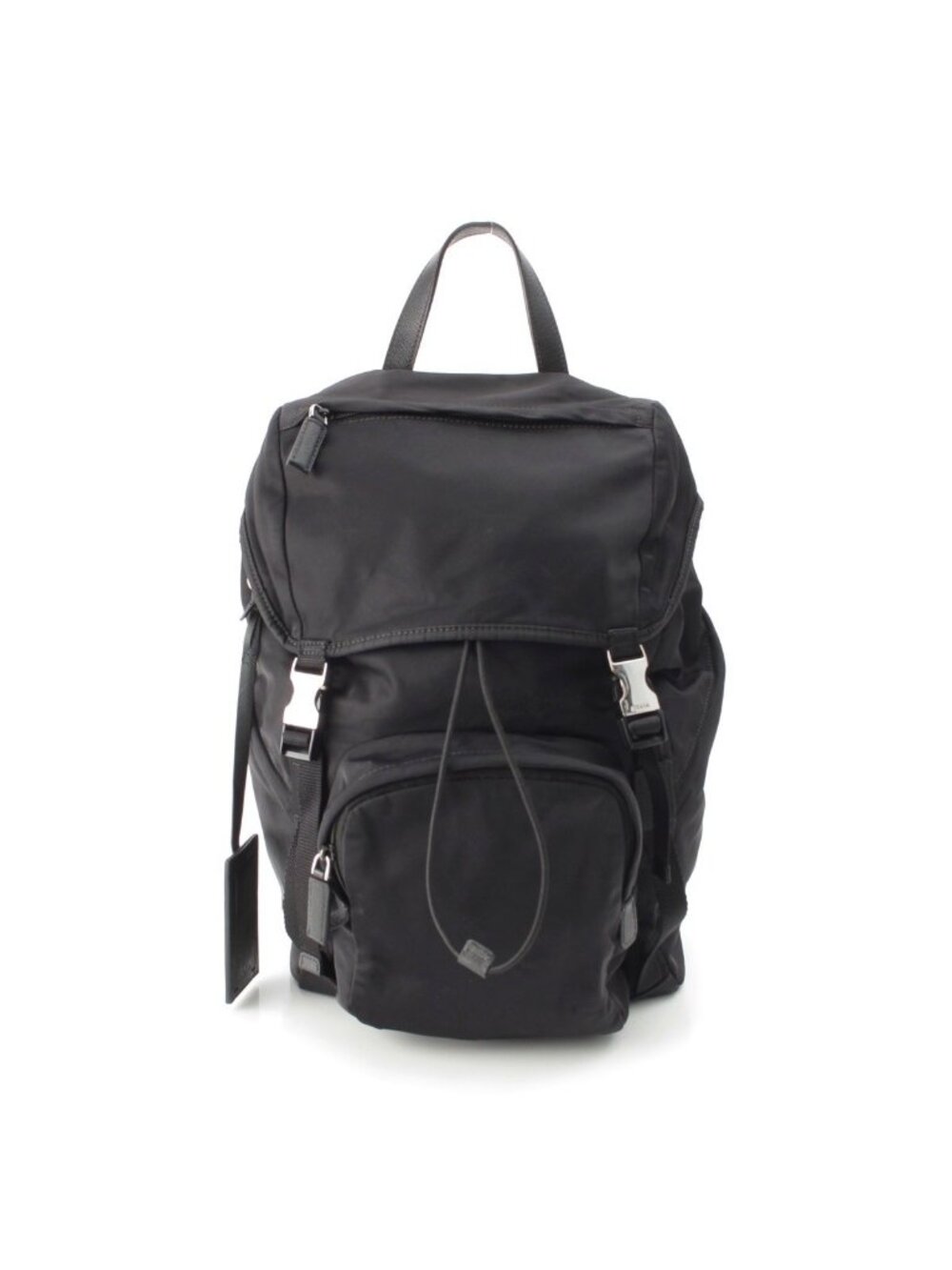 Prada Tessuto Triangle Logo Backpack Black